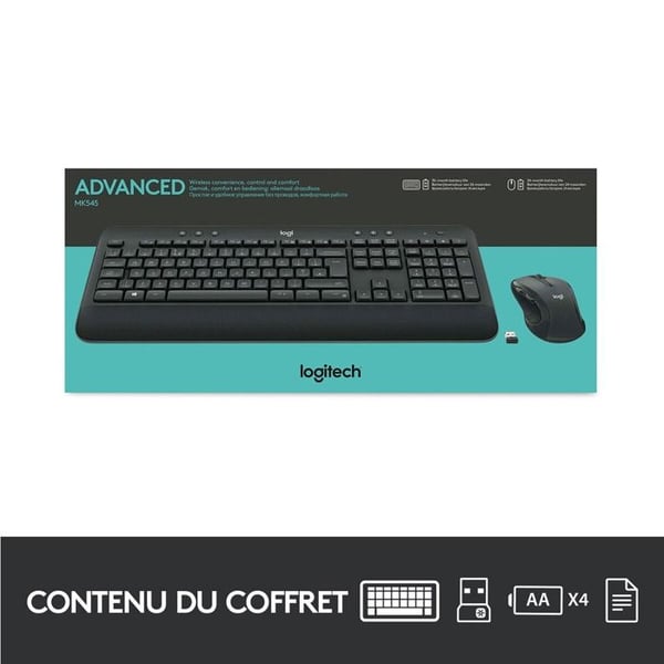 Logitech MK545 Wireless Keyboard and Mouse Combo Black