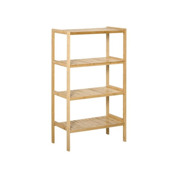 Hylla - MUVOE - 4 Nivåer - Naturlig Bambu - 62x33x112cm - Belastning 10kg per Hylla