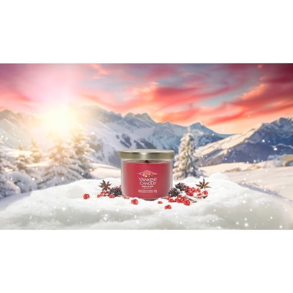 YANKEE CANDLE Liten glas Tumbler med signatur Santa på skidor