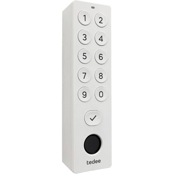 Tedee Keypad PRO biometriskt tangentbord för smart lås - Vit, åtkomst via fingeravtryck eller PIN-kod