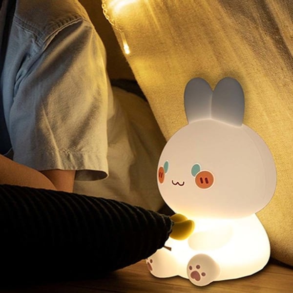 Nattlampa för barn med inbyggd timer och touch Belyo Rolig Kanin Wondee Vit