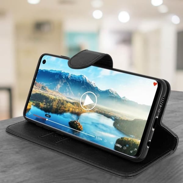 Plånboksfodral - AVIZAR - Samsung Galaxy S10 - Silikon gel - Videostöd - Magnetisk