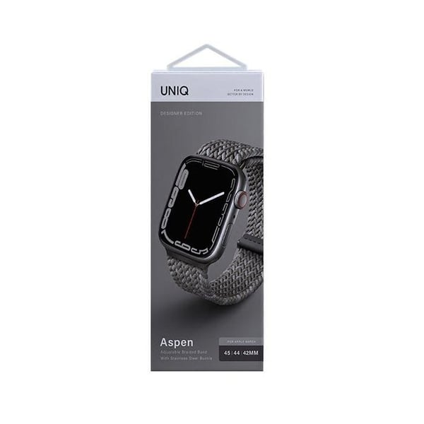 Armband - UNIQ - Aspen - Grå Pebble - Kompatibel med Apple Watch 44/42/45 mm - Bekväm och Elegant