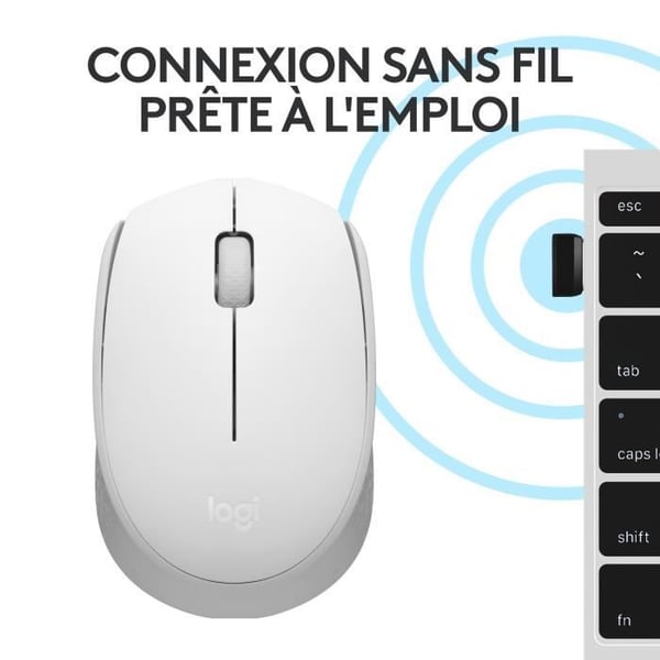 Mus - Trådlös - Logitech - M171 - Vit - Ambidextrous