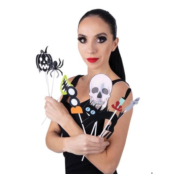 Fotobås Halloween - paket med 10 - LITEN CLOWN - 22961 - Utklädningsaccessoar