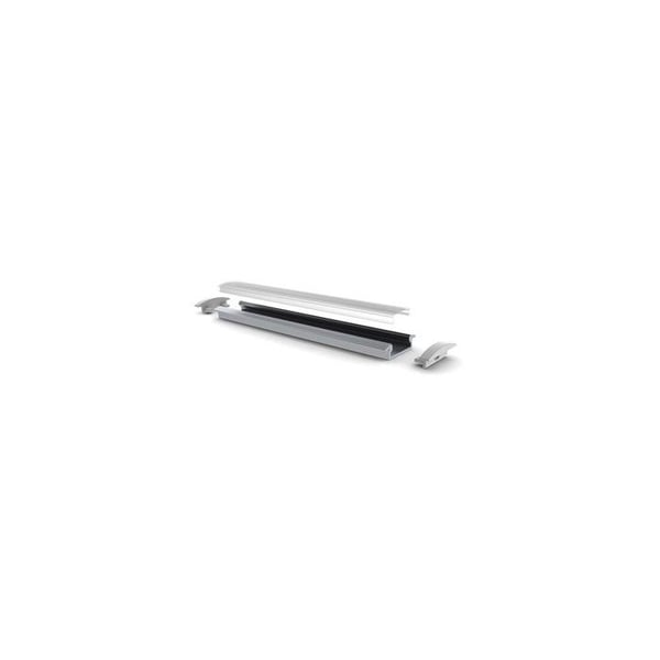 Infälld Slimline 8 Mm - Aluminiumprofil För Led-remsa - För Inbyggnad - Anodiserad Aluminium - Silver - 2 M