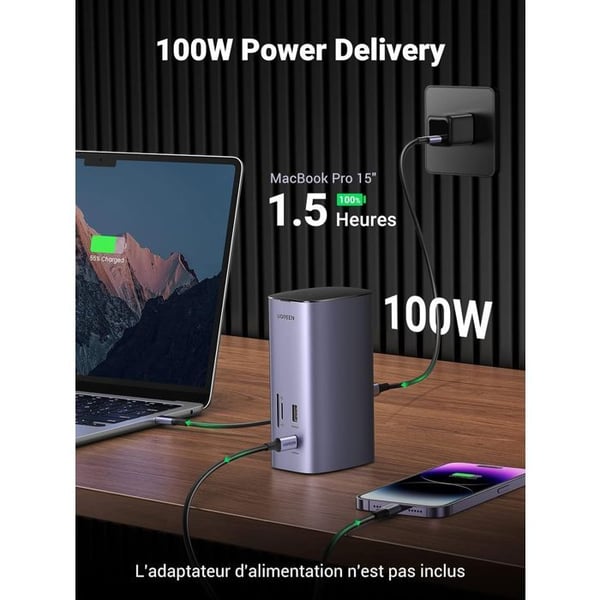Multifunktionell USB-C Pro Dockningsstation - UGREEN - Grå