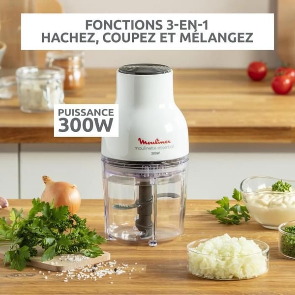 Moulinex Hakkuri 3-in-1, 300 W, 4 terää, 400 ml, Moulinette Essential, DJ52011