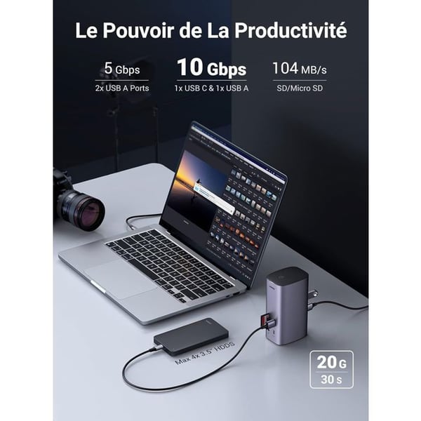 Multifunktionell USB-C Pro Dockningsstation - UGREEN - Grå