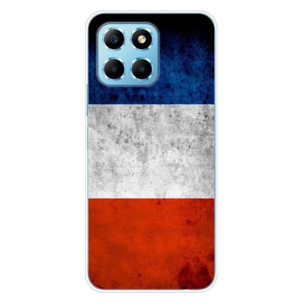 1001Coques - Silikonfodral kompatibelt med Huawei Honor X8 5G - Mönster franska flaggan - Originaldesign tryckt i Frankrike