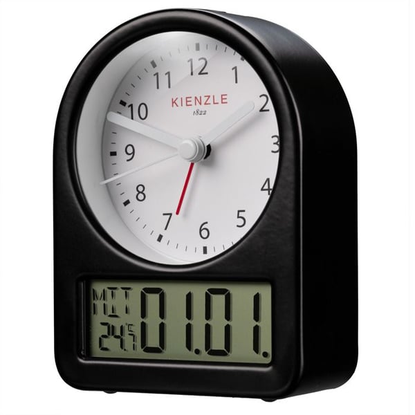 Väckarklocka - KIENZLE - Retro - Analog och digital visning - Metallkåpa - Bakgrundsbelysning