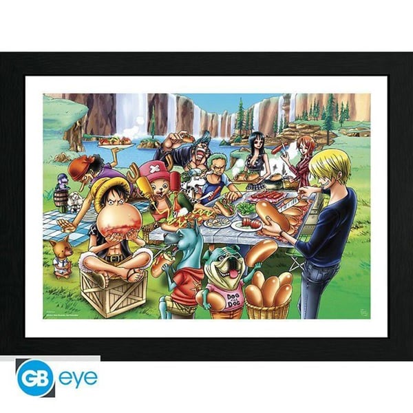 Affischer - Inramad Utskrift - One Piece - Hot-dog Fest - 30x40