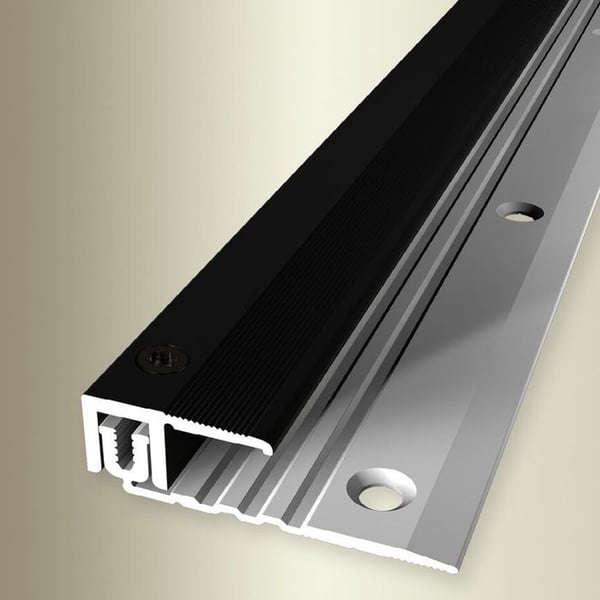 PROVISTON Profil avslutning Bred 28 mm H 6.5 - 16 mm Anodiserad aluminium Svart Skruvbar