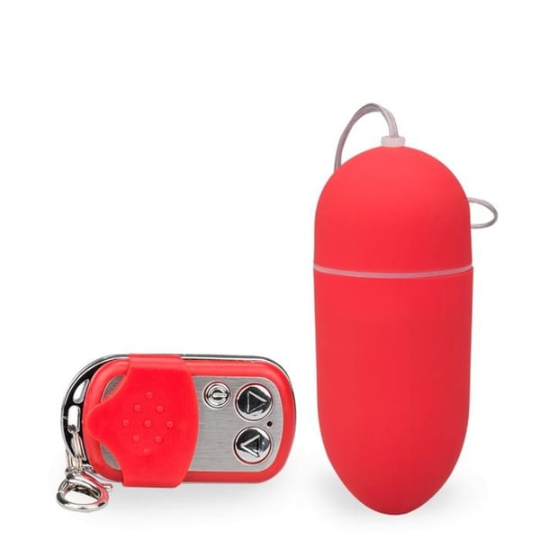 Fjärrstyrt vibrerande ägg XL - Fjärrkontrollerad vibrator för par - Röd