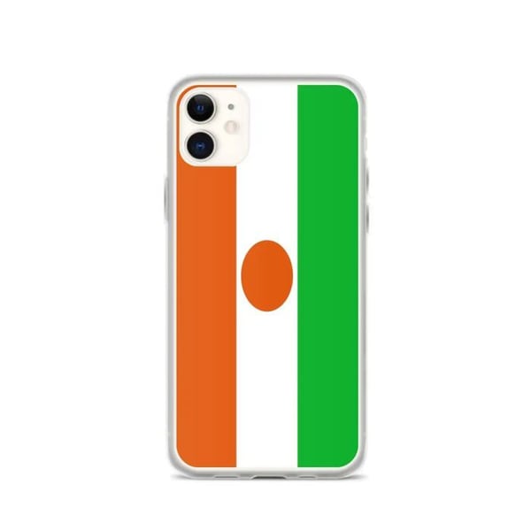 Telefonfodral – Nigerflagga – Kompatibel med iPhone 11 – Mjukt Fodral – Motståndskraftigt och Stötsäkert - Silikon - Pixelforma