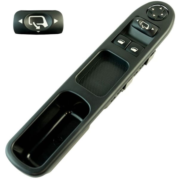 Fönsterhissknapp för Peugeot 207 (2006-2014) fram vänster (förarsidan) med fällbara sidospeglar 6554QA 9654859677