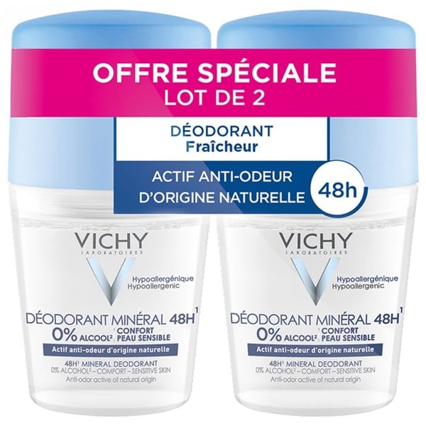 Vichy Mineral Deodorant 48h Roll-On Paket om 2 x 50ml
