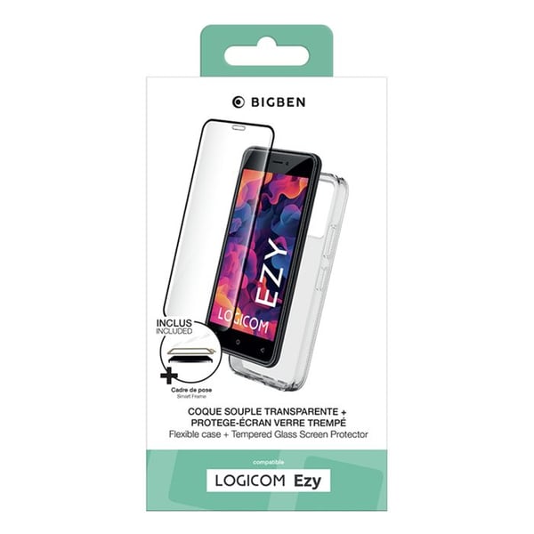 Skyddspaket - BigBen - Logicom EZY - Mjuk TPU-fodral - Skärmskydd 9H - Transparent