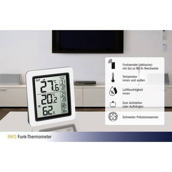 TFA Dostmann Funk-Thermometer INFO Radiostyret termometer 30.3065.02