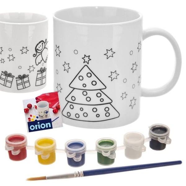 Målarbägare - ORION - 350ml - 6 färger - Porslin - Ergonomisk