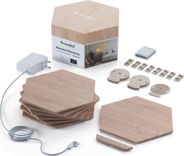 Modulära belysningspaneler - Nanoleaf - NL52-K-7002HB-7PK - Elegant trä - LED - Taktile