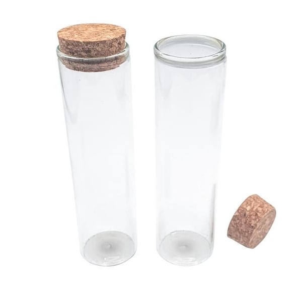 Glasflaska - MEGACREA DIY - H 11 cm x D 3 cm - Korkpropp - Provrörsstil - Elegans