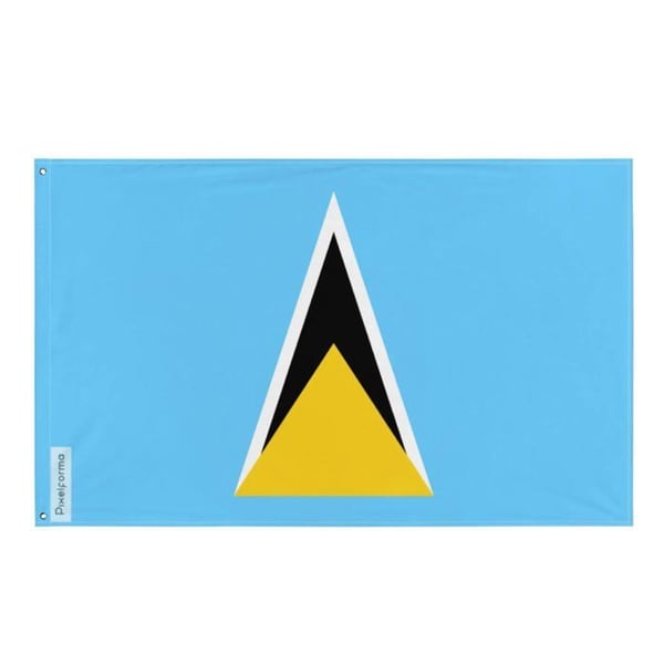 Sankt Lucia flagga – 90 x 150 cm – Hållbar polyester – 2 metallöljett – Inomhus / Utomhus – Pixelforma