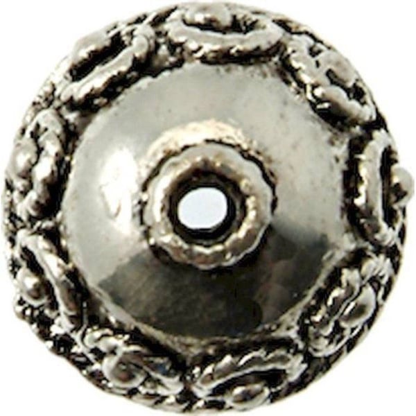 MégaCréa - Rund metallpärla Ø 16 mm Silverfärgad