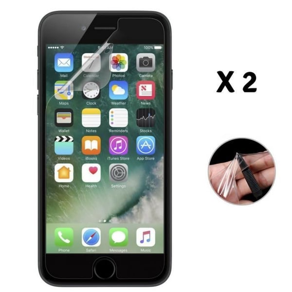 [Kompatibel Apple iPhone 6 - 6S] Set med 2 ultratunna plastskärmskydd med hög motståndskraft mot repor [Phonillico®]