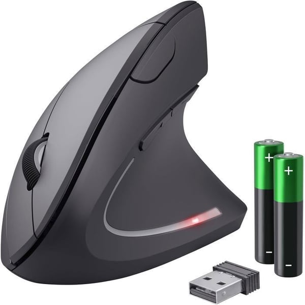 Trust Verto Ergonomic Vertical Wireless Mouse, Prevention of Mouse Syndrome and Epicondylit, för PC / Laptop / Mac