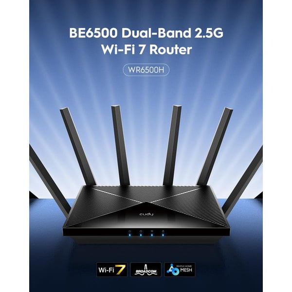 CUDY BE6500 Router WiFi 7 til Spil Dual Band 6,5 Gbps 2.5G WAN Ethernet LAN Porte
