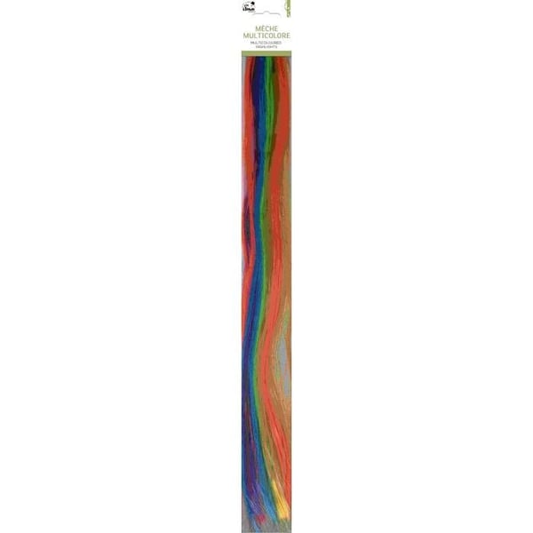 Peruk - LITEN CLOWN - 66635 - Flerfärgad clip-on slinga - 48 cm - Utklädnadstillbehör