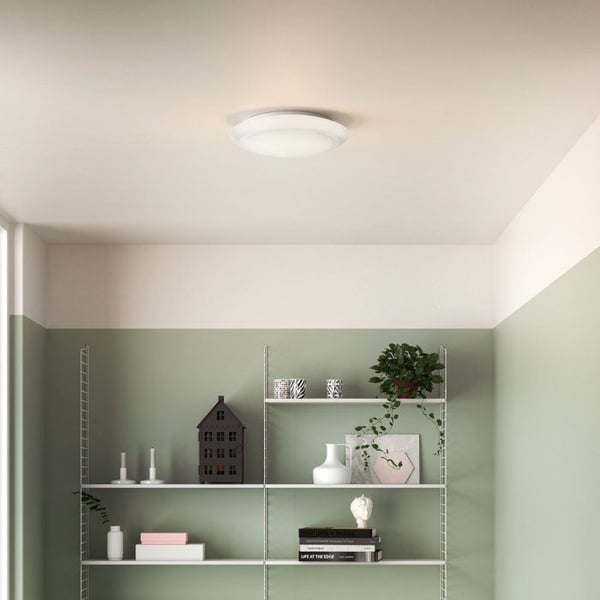 Samtida LED-taklampa - PHILIPS - Cinnabar Rund 17W 4000K - Vit syntetisk skärm