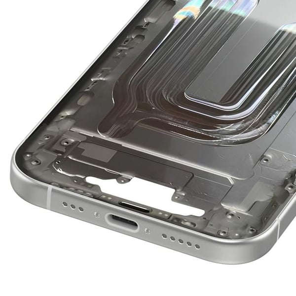 Ersättningscentralchassi för iPhone 17 med vit värmerör