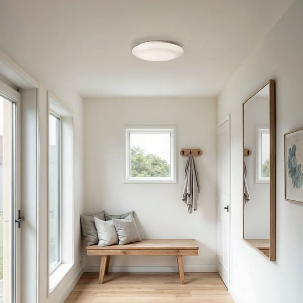 Samtida LED-taklampa - PHILIPS - Cinnabar Rund 17W 4000K - Vit syntetisk skärm