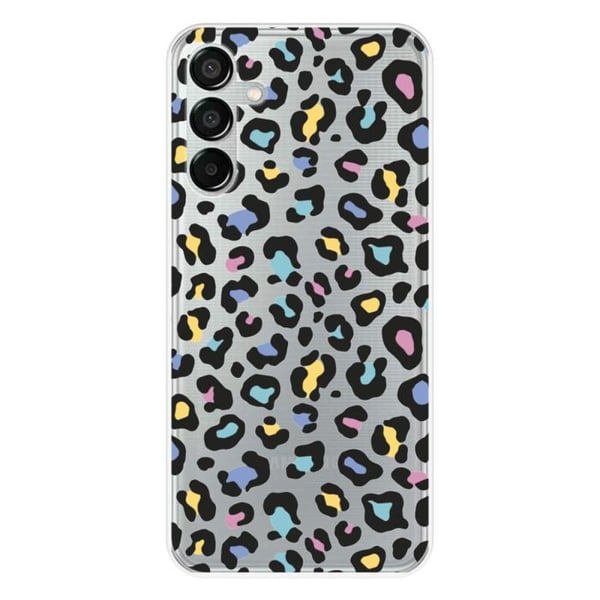 Tryckt silikonfodral som är kompatibelt med Samsung Galaxy M15 5G Färgglad leopard