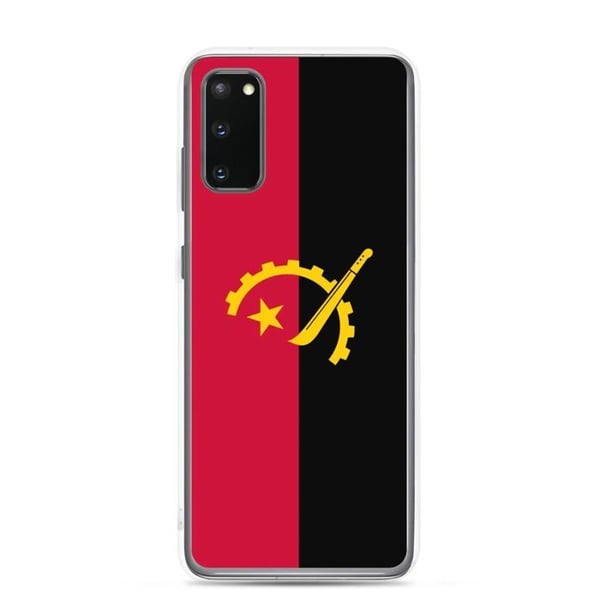 Mobilskal – Angolas flagga – Kompatibel med Samsung Galaxy S20 Plus – Mjuk fodral – Slitstark och stöttålig – Pixelforma