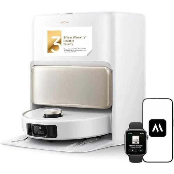 Robot Dammsugare Mop MOVA V50 Ultra Komplett - Effekt 24 000 Pa - Termisk golvrengöring med DuoSolution-systemet