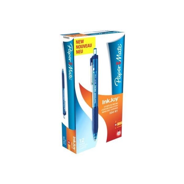 Paper Mate InkJoy 300 RT Blå kulspetspenna 1 mm Medium Indragbar 12-pack