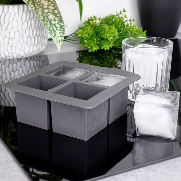 Iskubsform - Xxl Cube Maker - Silikon - 15,5x15,5x6 cm - 4 XXL kuber - Lätt att rengöra