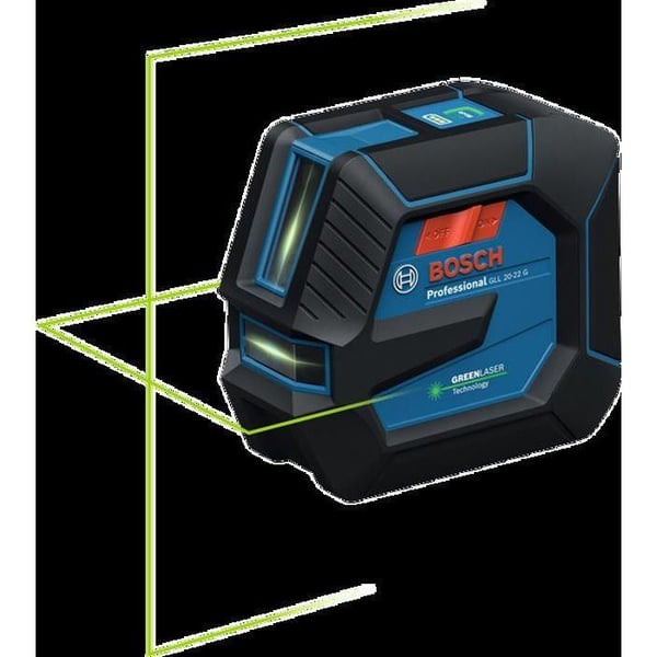 Laserlinjer - BOSCH PROFESSIONAL - GLL 20-22 G - Grön laser - Dual Power-strömförsörjning - Precision ± 0,3 mm/m