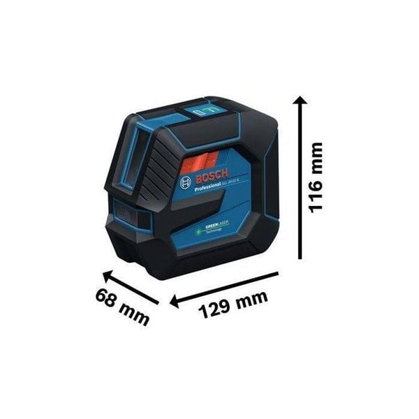 Laserlinjer - BOSCH PROFESSIONAL - GLL 20-22 G - Grön laser - Dual Power-strömförsörjning - Precision ± 0,3 mm/m