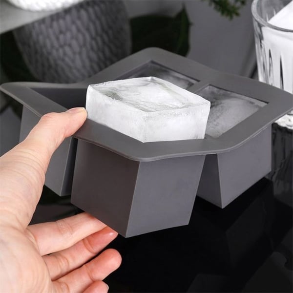 Iskubsform - Xxl Cube Maker - Silikon - 15,5x15,5x6 cm - 4 XXL kuber - Lätt att rengöra