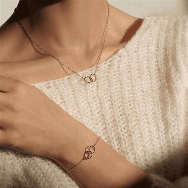 Armband - DANIEL WELLINGTON - Elan Unity - Rostfritt stål - Roséguldplätering - 18,5 cm