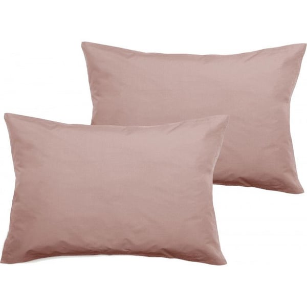 Paket med 2 örngott i ren kammad percale bomull, långfiber, 80 trådar/cm² Vent du sud - Rosa - Paket med 2 örngott 50 x 70