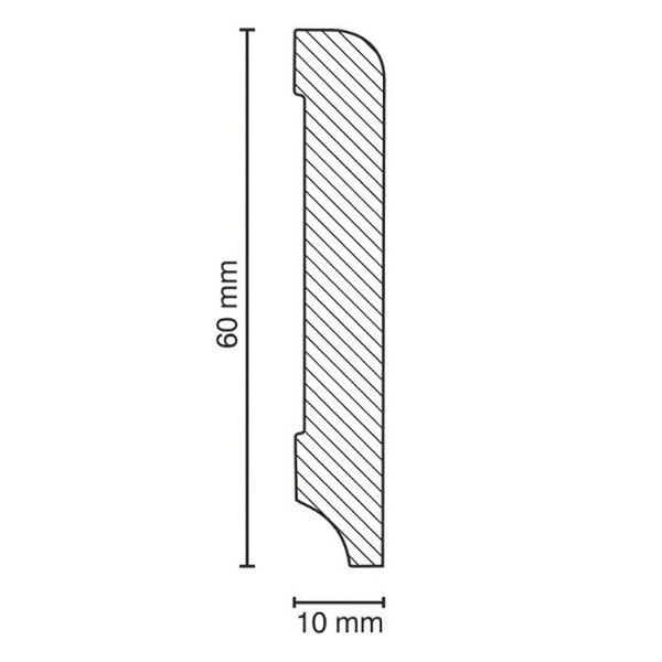 PROVISTON Massiv träsockel 10 x 60 x 2500 mm Furu att limma, skruva &amp; spik 12,5 meter | 5 stycken