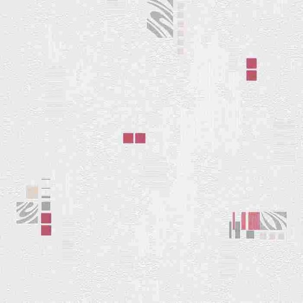 5835 - Expanderad vinyl på papper med geometrisk mönster i röd - Habitat-kollektion