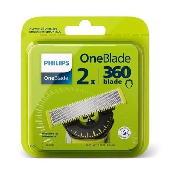 PHILIPS - 2 kpl OneBlade-parranajohoitajaan QP420.50 sopivia teriä