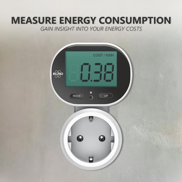 Energimätare - ELRO - EM5000-2 - Snedställd skärm - 3600W max - Överspänningsskydd