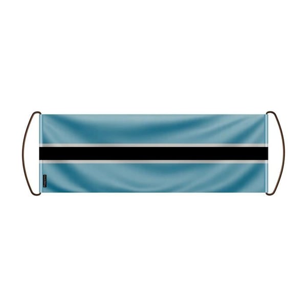 Rullbanner – Botswana flagga – 17 x 50 cm – Polyester – Handflagga – Pixelforma